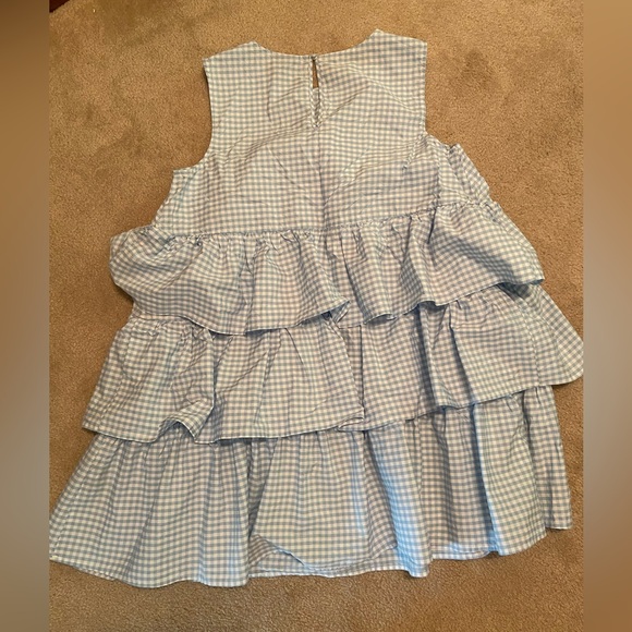 Who What Wear light blue and white tiered sleeveless cotton dress size large - Picture 4 of 8